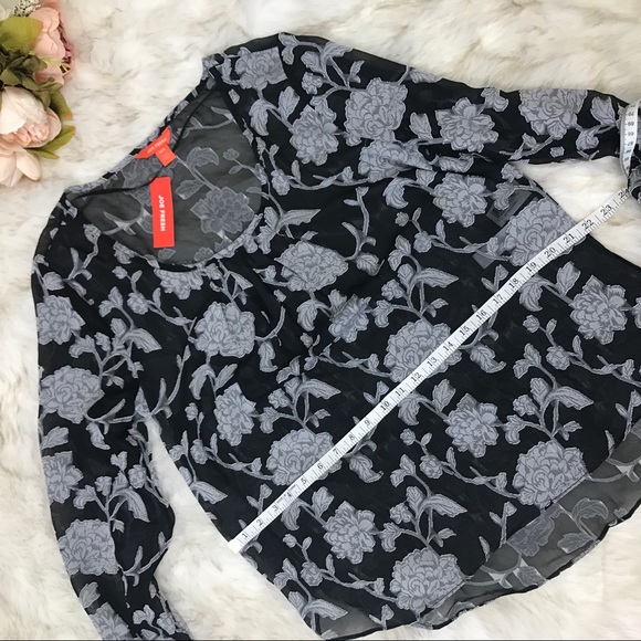 Joe Fresh - semi sheer Floral Burnout Blouse - Picture 8 of 8